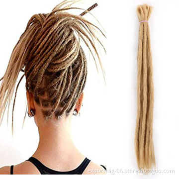 20 inch Dread Locks Synthetic Hair Extension Straight Faux Locs Attachment Hair Ponytail Crochet Braid Hair